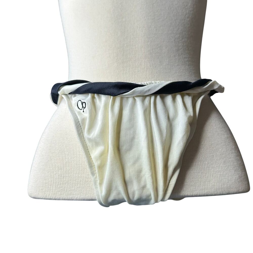 Vintage y2k/90s OP Bikini Bottom Black White Cream 
Women’s Size L